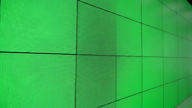 Chroma Key Background with green screen led wall distortion, overlay, glitch, static noise, scan lines on black background, 4k animated video loop