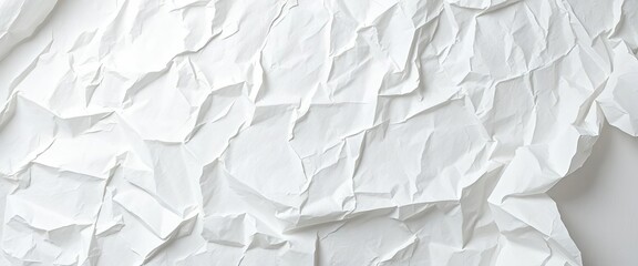 Fototapeta premium Delicate, translucent white tissue paper, crinkled texture, blank, gossamer