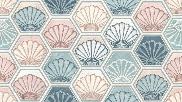 Parallel Diagonal Kikkō Pattern in Soft Tones background