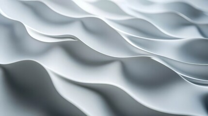 Obraz premium Abstract White Texture with Flowing Waves and Soft Curves Pattern