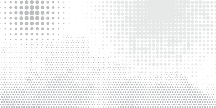 Dotted gradient halftone background. Horizontal seamless dots pattern in pop art style. Abstract modern stylish texture. Vector bacground