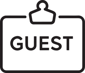 Obraz premium Guest Badge Icon – Visitor Access Pass Symbol