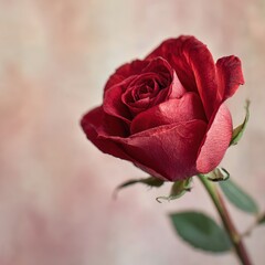 Close-up of a Beautiful Red Rose with Blurred Background