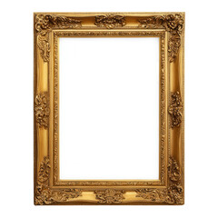 Golden Ornate Frame: An exquisite antique frame, resplendent in gold, perfect for displaying art, photographs, or treasured memories.