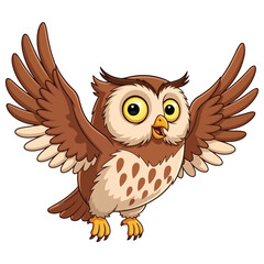 Fototapeta premium Flying owl on a branch