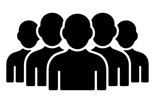 crowd silhouette with unified forms, representing community, unity, and diverse backgrounds. Perfect for symbolizing group efforts and human connection