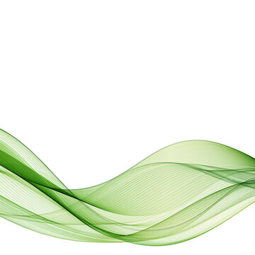 Powerful and saturated green wave with clear details, embodying the power of nature and the energy of life flow.