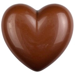 Obraz premium Glossy chocolate heart, smooth surface with light reflections. Sweet treat, rich brown color