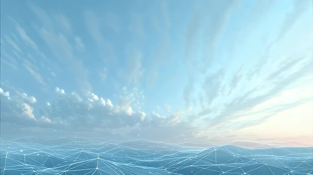 Soft AI Energy Glow Blending into Clean Sky Gradient