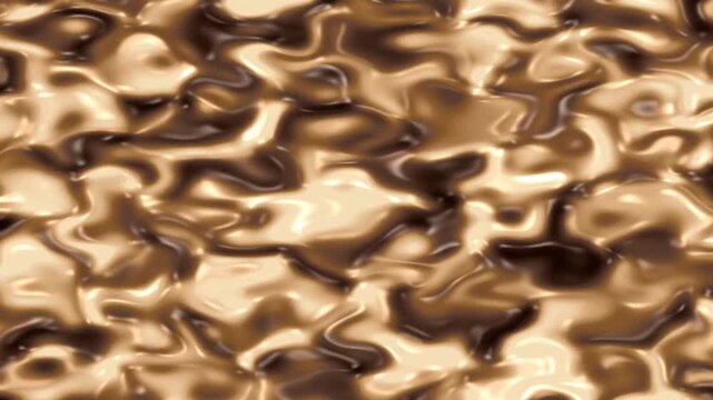 A smooth, flowing abstract surface with warm brown and gold tones, resembling liquid