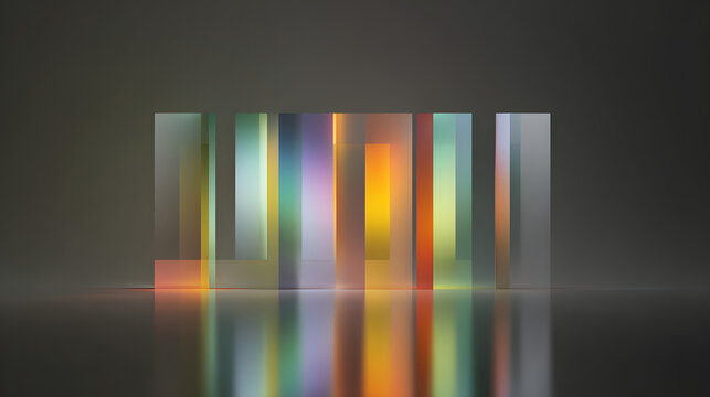 abstract glass background with rainbow