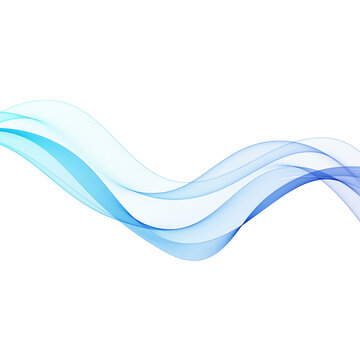 Abstract horizontal wave of thin blue and cyan lines on an isolated background. png