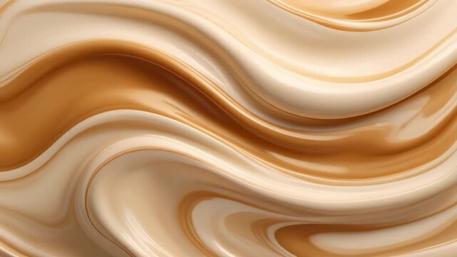 Caramel Cream Swirl Abstract Background