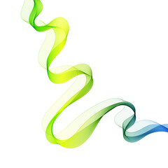 Fototapeta premium Abstract dynamic wave of thin lines in green and blue colors. png
