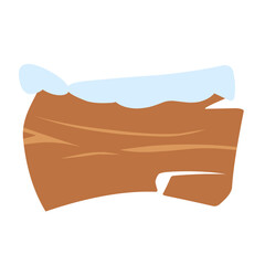 Snow covered wooden vector