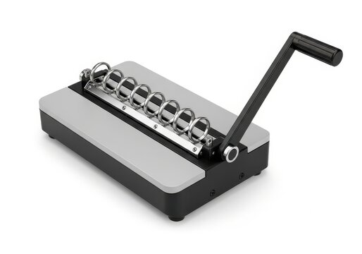 Heavy duty binding machine with metal punching mechanism and handle for office use