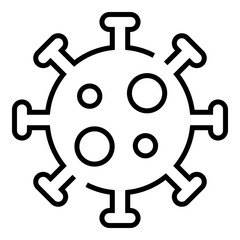Fototapeta premium Clean outline illustration of a virus shape with rounded spikes, suitable for medical, health, biology, infection, and disease prevention design concepts.