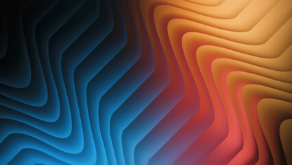 Abstract flowing lines in a gradient of blue orange and yellow hues