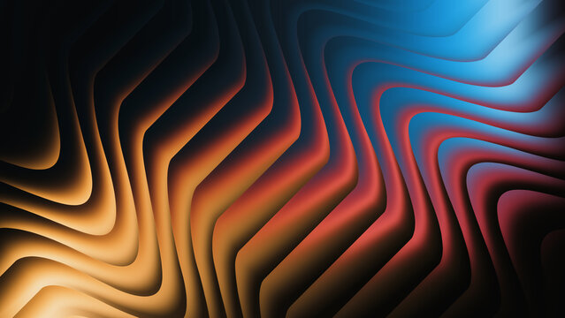 Abstract flowing lines in warm and cool tones with a dynamic composition