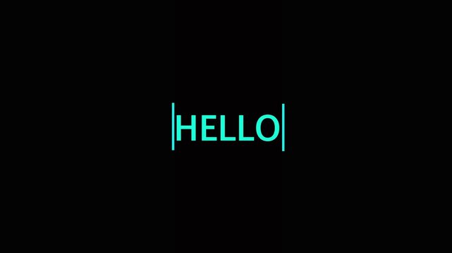 black background hello text animation. Cool hello text animation perfect for an opening something animation or for a hello greeting.