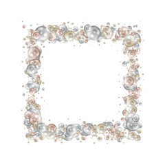 Fototapeta premium Bright circular frame made of multicolored glossy balls. png