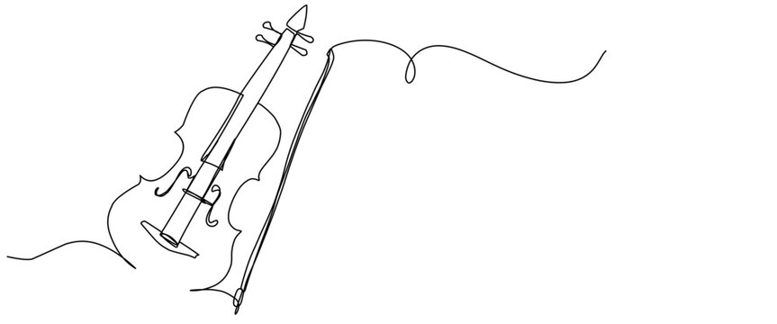 violin line art style drawing. Vector eps
