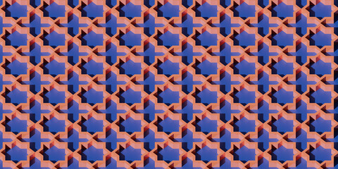 Fototapeta premium Geometric pattern in arabian style. 3d render illustration.
