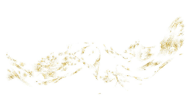 Luxurious intertwining of golden threads and magical dust in dynamic motion. png