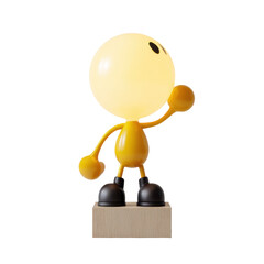 Whimsical Lamp in Yellow and Beige: A creative lamp designed in a whimsical style, featuring a rounded head emitting soft light. It is a unique accent for modern decor