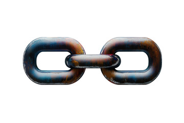 Obraz premium Strong industrial metal chain links weathered rusty texture heavy duty on transparent background