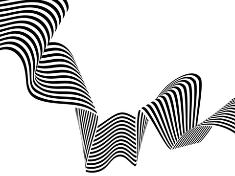 Abstract black and white curve line template. png