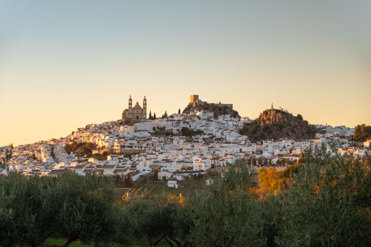 Olvera city in sunset in Spain