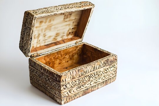 Artistic floral carved wooden box high resolution picture