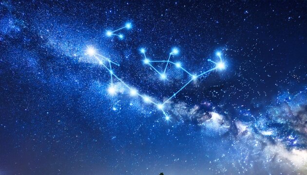 vibrant starfield image featuring the taurus constellation with the hyades and pleiades star clusters glowing in rich blue tones