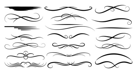 Obraz premium A collection of elegant decorative flourishes and dividers, perfect for adding a touch of sophistication to designs.