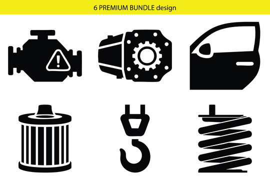 BundlCar Service and Auto Repair Silhouette Icon Sete_1