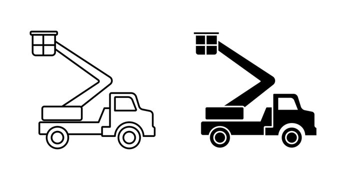 Boom Lift Aerial Work Platform Line Icon