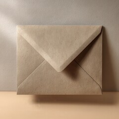Brown envelope rests flat on a wooden table with natural light coming from the side in the afternoon