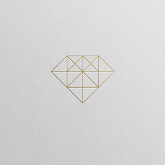 Geometric diamond shape logo icon for fashion, art jewelry, luxury goods, clothing and accessories related businesses.	
