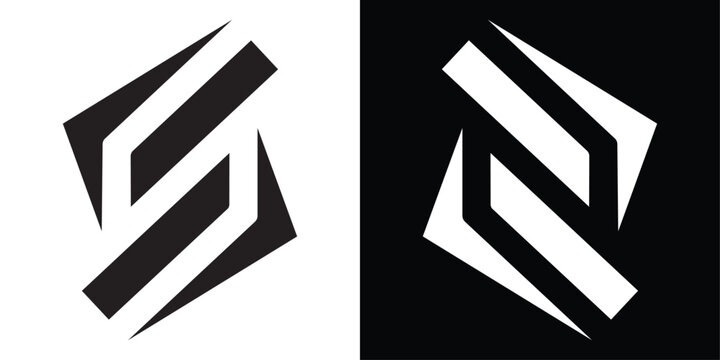 Letter Ns or Sn line art creative monogram stylish logo Free Vector
