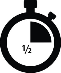 Obraz premium Clean Flat Stopwatch Silhouette Illustration