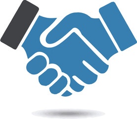 Obraz premium Create a Handshake icon symbolizing partnership and business deal between two professional partners in shilouttee art of white background