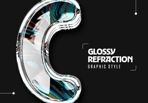 Glossy Refraction Text Effect
