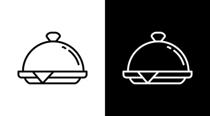 Fototapeta premium Food Tray White Icon Set Design