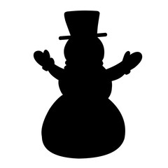 Snowman vector silhouette