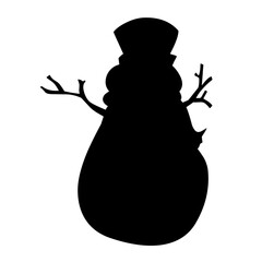 Snowman vector silhouette