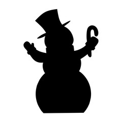 Snowman vector silhouette