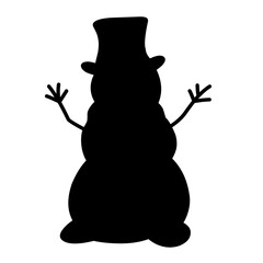 Snowman vector silhouette