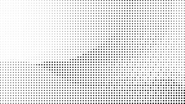 Abstract grayscale halftone dot pattern with a subtle light effect and gradient, perfect for a versatile digital background on a Transparent Background, PNG