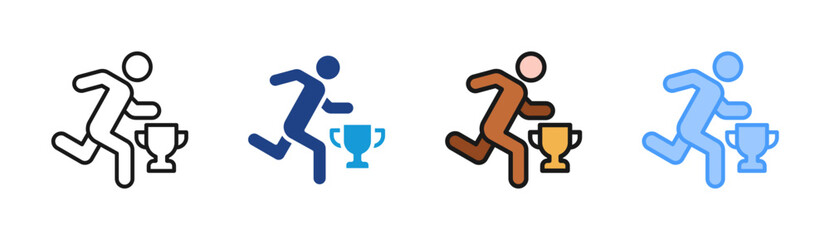 Fototapeta premium Winning Effort icon set multiple style collection